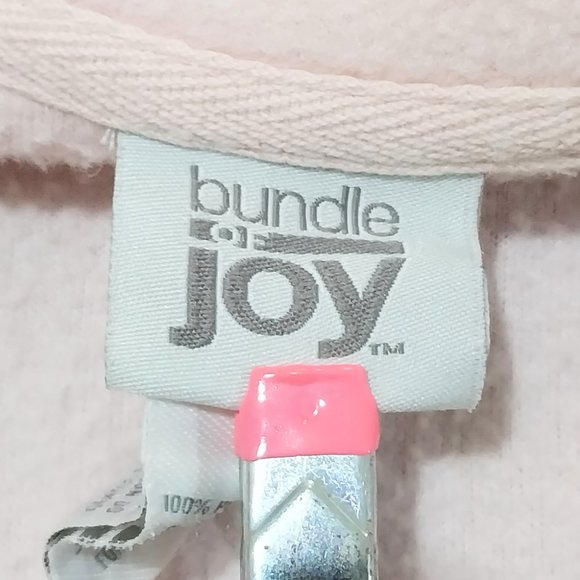 Bundle of Joy Christmas Sweater Size Medium Pink 100%‎ Polyester Zip Up #1256 - Picture 5 of 8